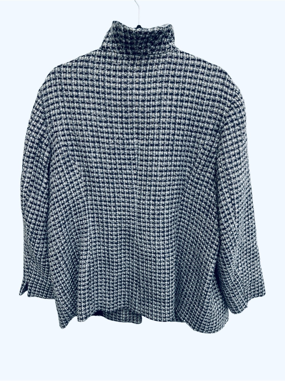 Coldwater Creek open front wool blend tweed blazer blue grey metallic Size 20/22 - Picture 8 of 12